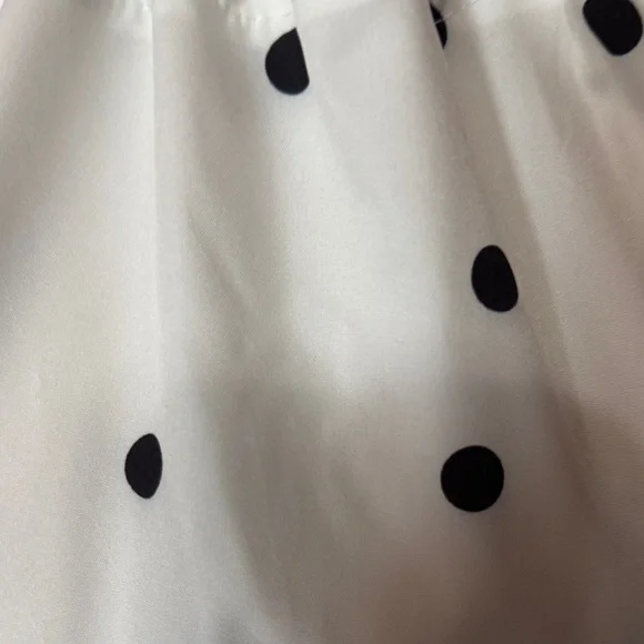 SHEIN White and Black Polka Dot Ruffle Blouse - Picture 2 of 5